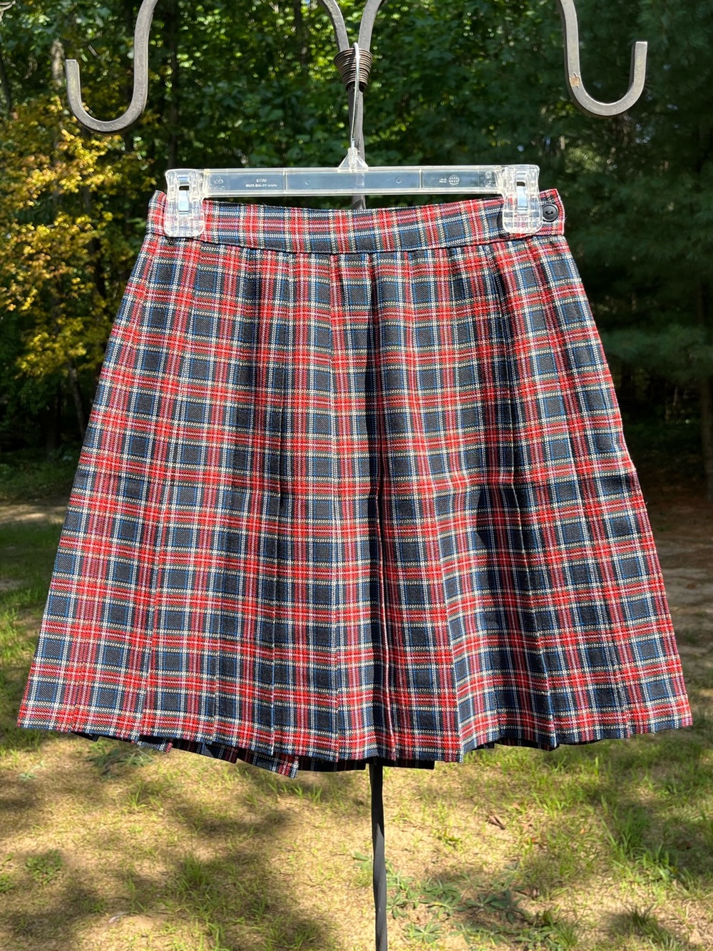 90s Ultra Pink Red Plaid Pleated Mini Skirt Kilt Size S Grunge Retro School
